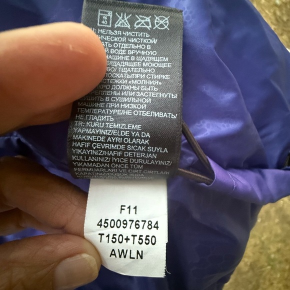 WOMENS  The North Face Totally Down Hooded Jacket SZ S/P Purple 600 - Picture 9 of 16